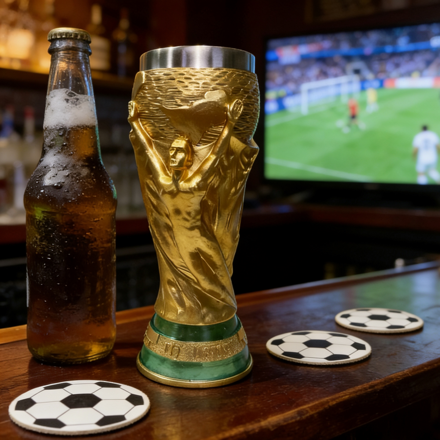 Beer & Beverage Trophy Mug, Football Fan Gift, Collectible Beer Trophy Mug