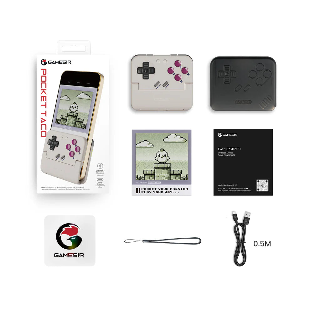 Retro Pocket Taco Bluetooth Mobile Gaming Controller, Perfect for Android & iPhone