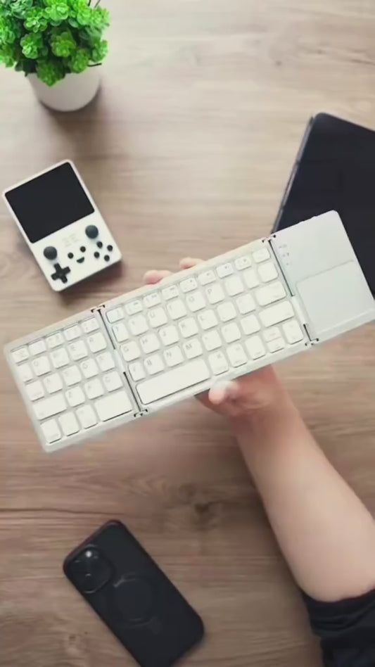 Ultra-thin Wireless Mini Bluetooth-compatible Keyboard, Foldable & Simple Design Tablet Keyboard